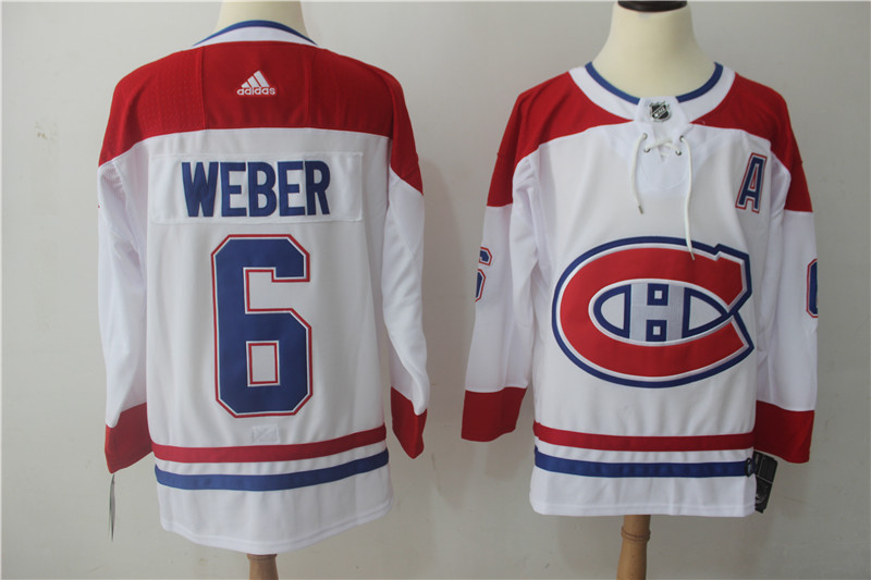 Men Montreal Canadiens #6 Weber white Adidas Stitched NHL Jerseys->tampa bay lightning->NHL Jersey